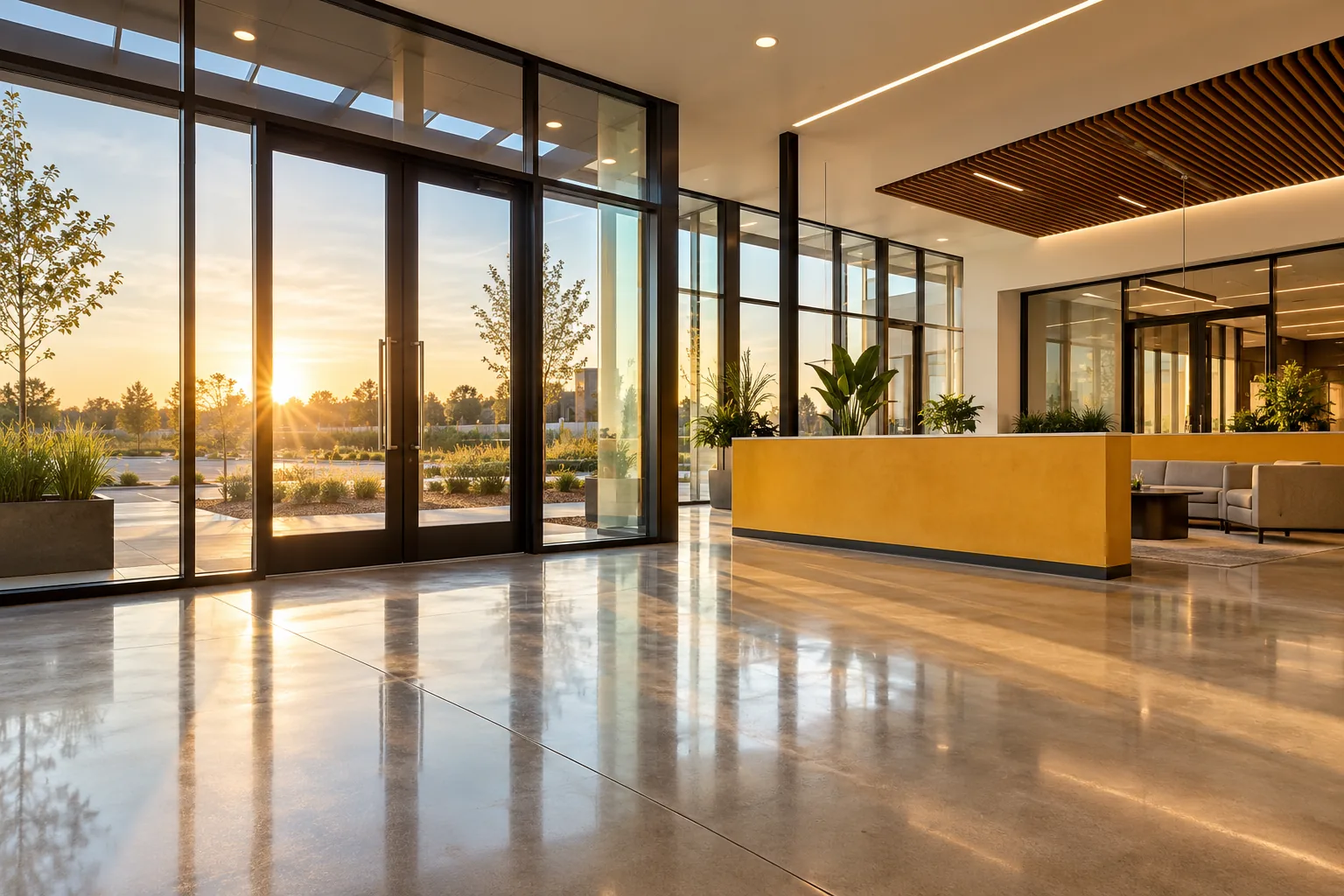 Newly finished commercial interior